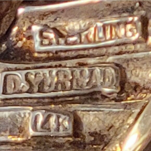 David Yurman 14k & Sterling Ribbed Cigar Band Ring - Picture 12 of 14